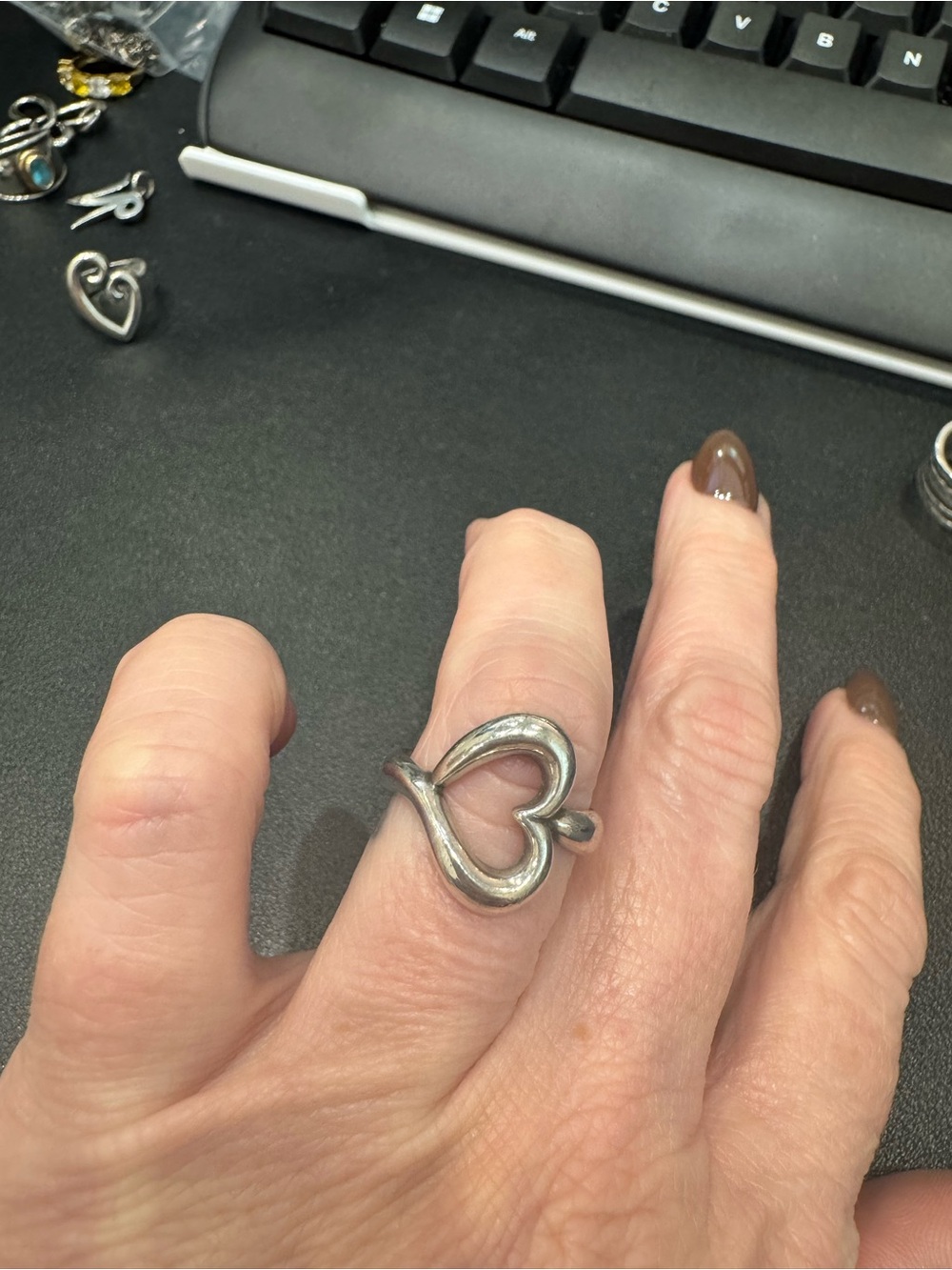 James Avery Open Heart Ring in Silver - Size 8